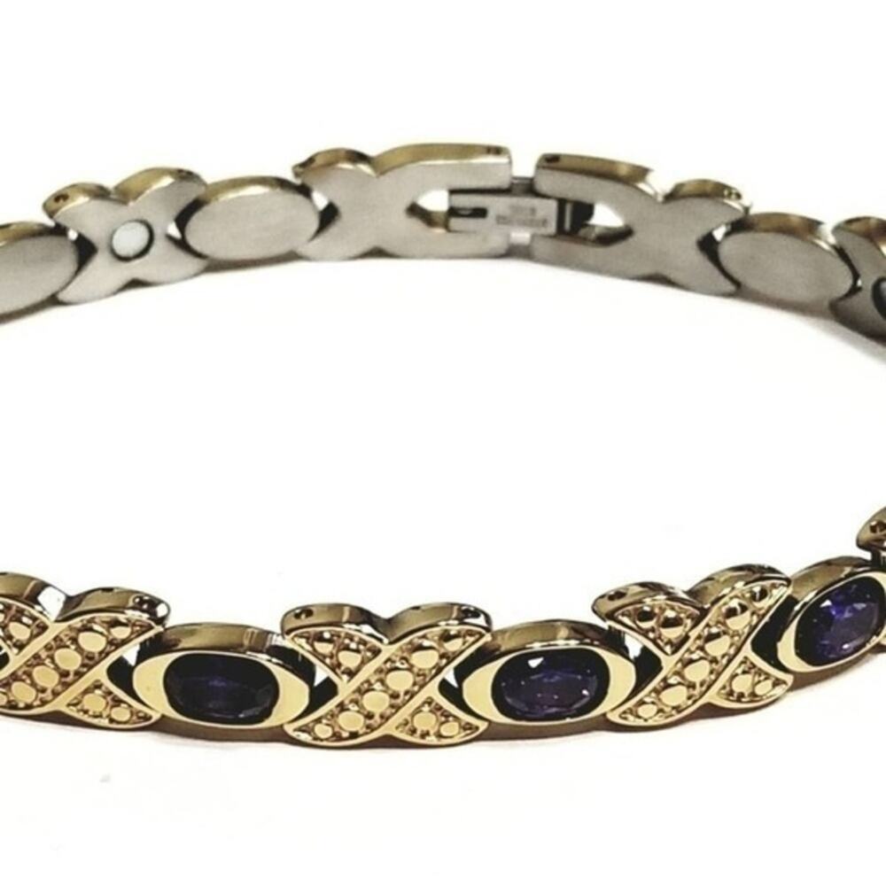 New Stainless steel magnetic amethyst bracelet